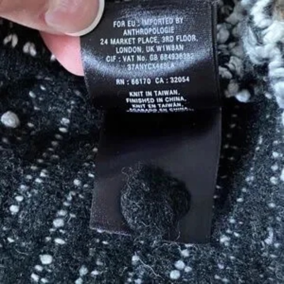 Moth by Anthropologie Black & White Lace Staccato Stripe Tunic Sweater Size S - Picture 6 of 10